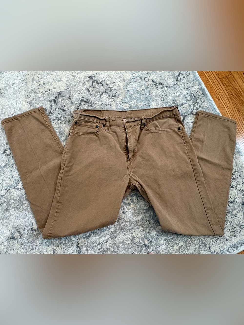 Levi's 502 Straight Khaki Jeans with Red Patch
